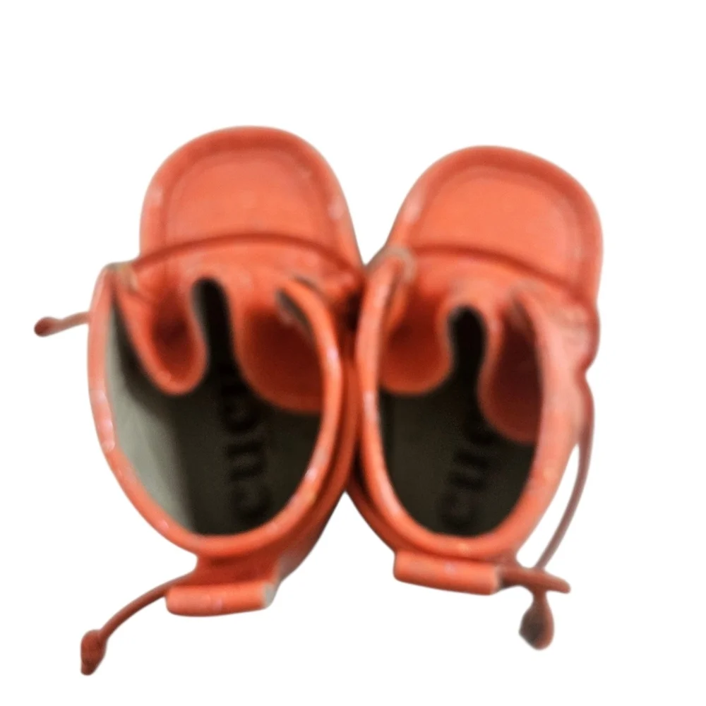 Cucu Kaboom! Walker In Papaya Orange  Kids Moccasins/ Chukka Boots Size 7